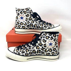 Converse Chuck 70 Hi Leopard Print Black Canvas Black Men's Size Sneaker 163406C